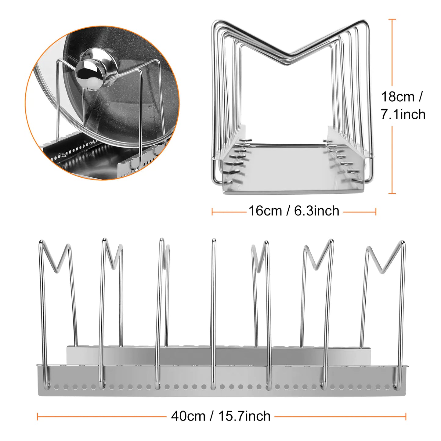 Multifunctional Pot Lid Storage Rack for Kitchen